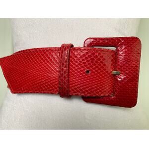 Vintage Red  Sheka Snake Skin Belt Size Medium